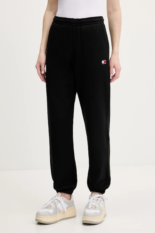 

Детские хлопковые спортивные брюки Tommy Jeans, черный