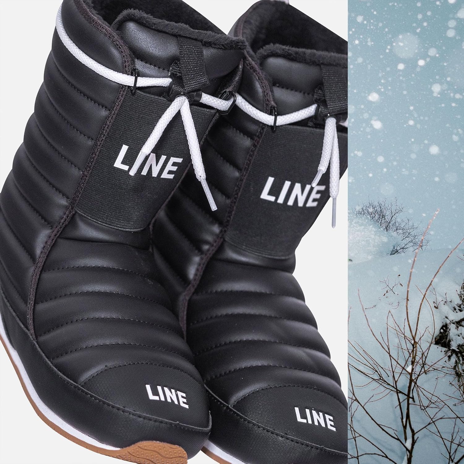 Ботинки LINE Unisex Adult BOOTIE 2.0, Теплые водостойкие зимние ботинки для отдыха после катания на лыжах с формованной стелькой из пеноматериала и системой шнуровки, черный — фото 4