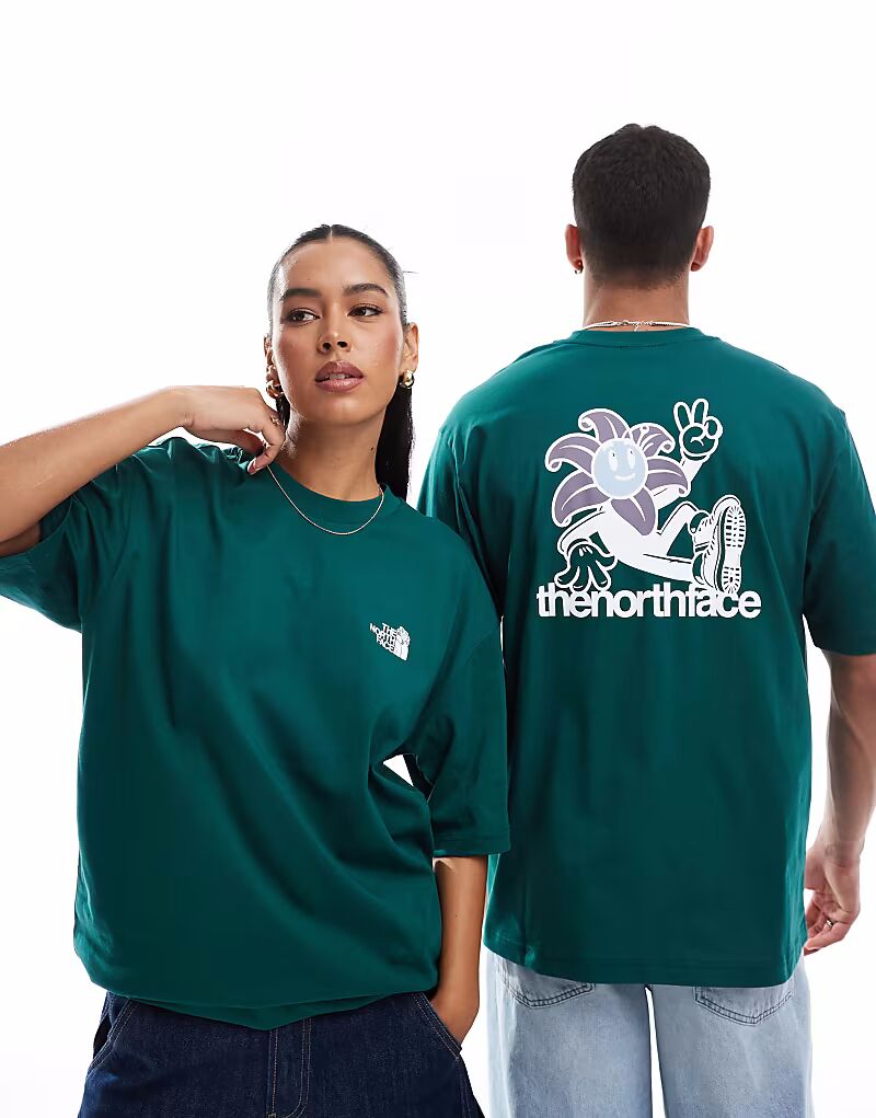 

Футболка оверсайз с принтом на спине The North Face Blossom темно-зеленого цвета эксклюзивно для ASOS