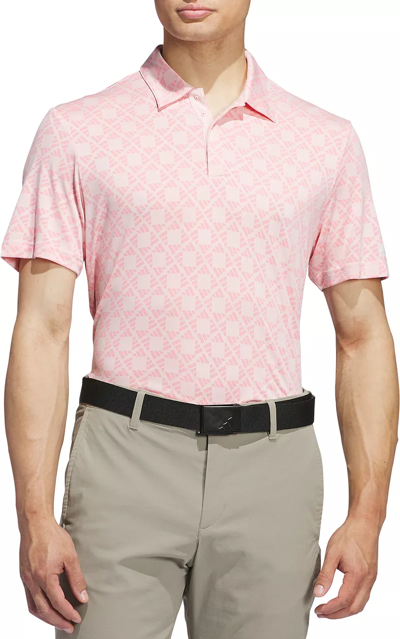 

Мужская жаккардовая рубашка для гольфа Adidas Ultimate365 Tour HEAT.RDY, цвет Semi Pink Spark
