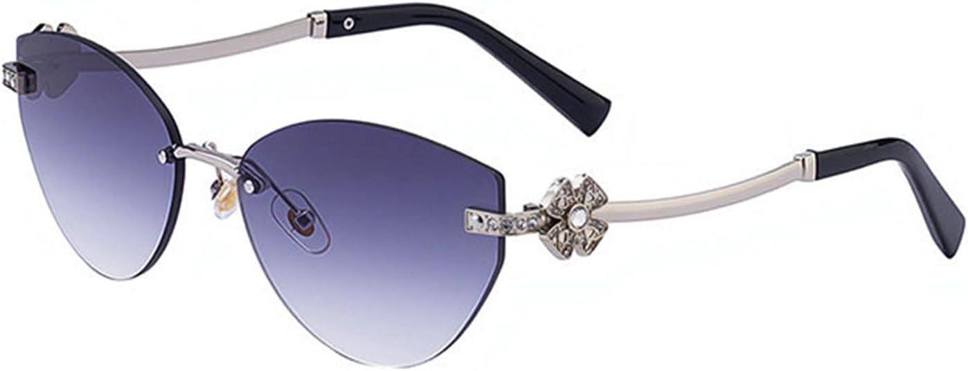 

Солнцезащитные очки Helena Bling со стразами в форме кошачьих глаз для женщин, модные, в стиле Y2k, с бриллиантами, защита от ультрафиолета UV400, металлические очки, C5