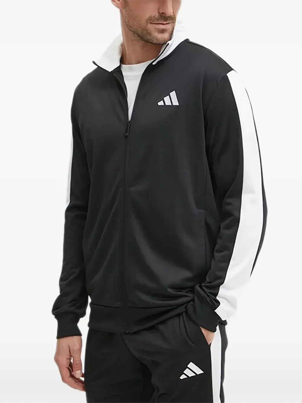 Спортивный костюм с полосатым логотипом Adidas, черный