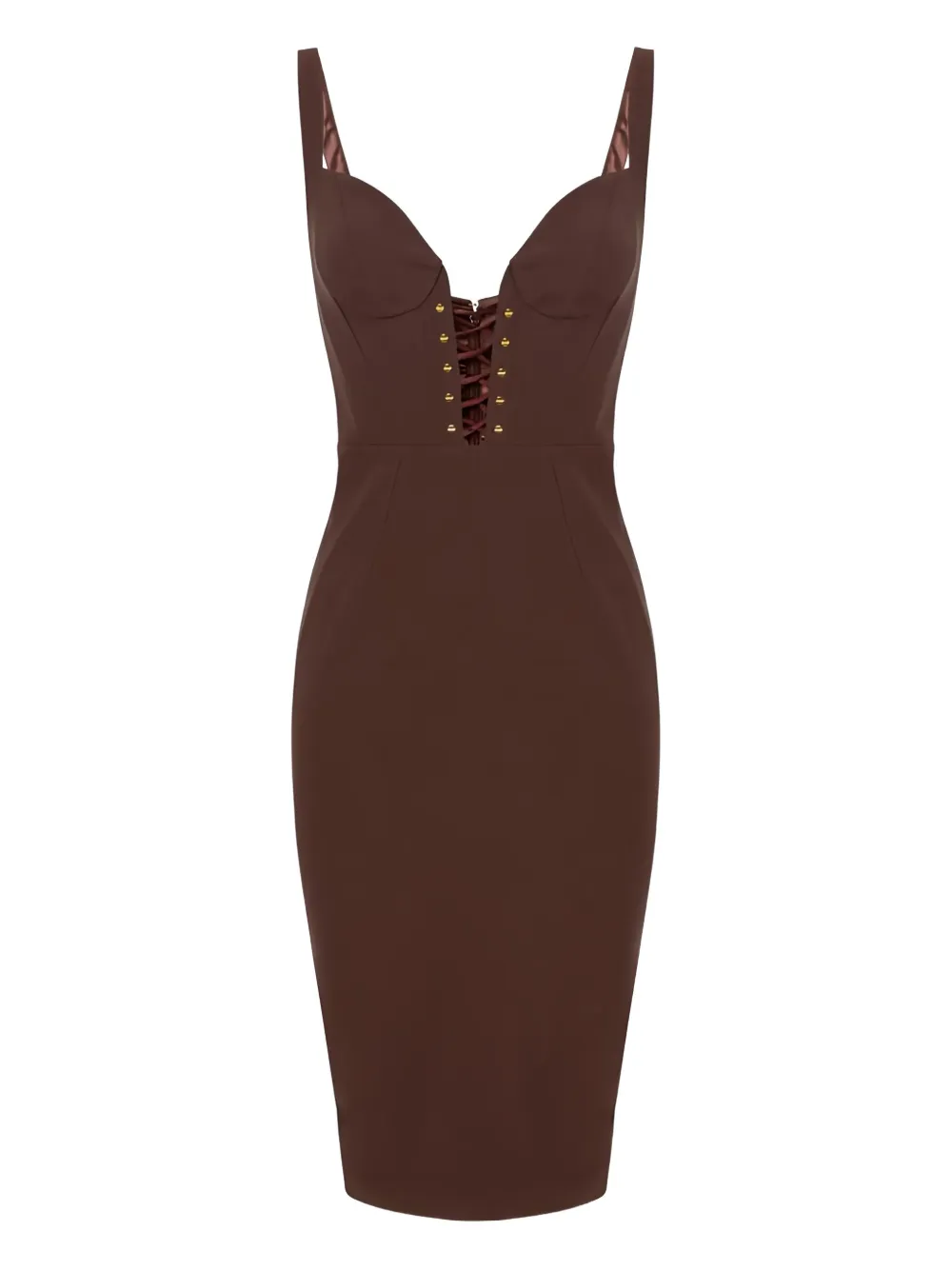 

Мини-платье с перекрещенными деталями Elisabetta Franchi, коричневый