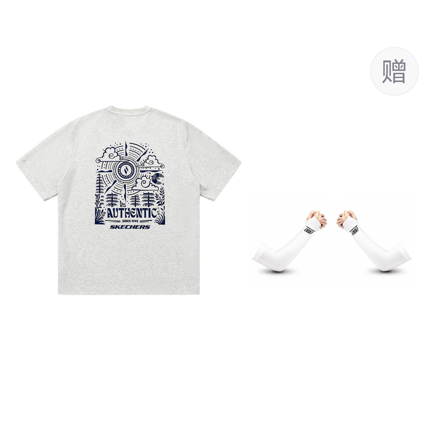 

Футболка Yazhuan Series Unisex Light Heather Gray Skechers, серый