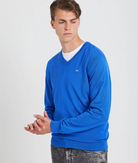 

Свитер вязаный Emmett v Retro Jeans, синий