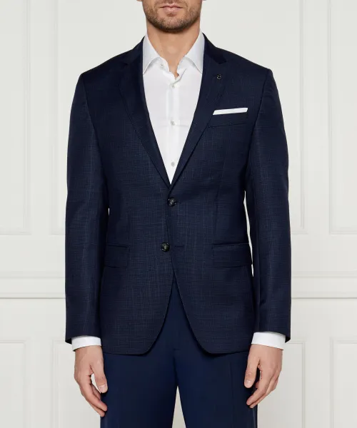 

Элегантная шерстяная куртка H-Hutson Slim fit Boss, синий