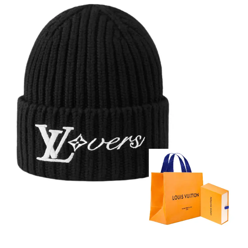 

LOUIS VUITTON Мужская шапка из овечьей шерсти черная, Black