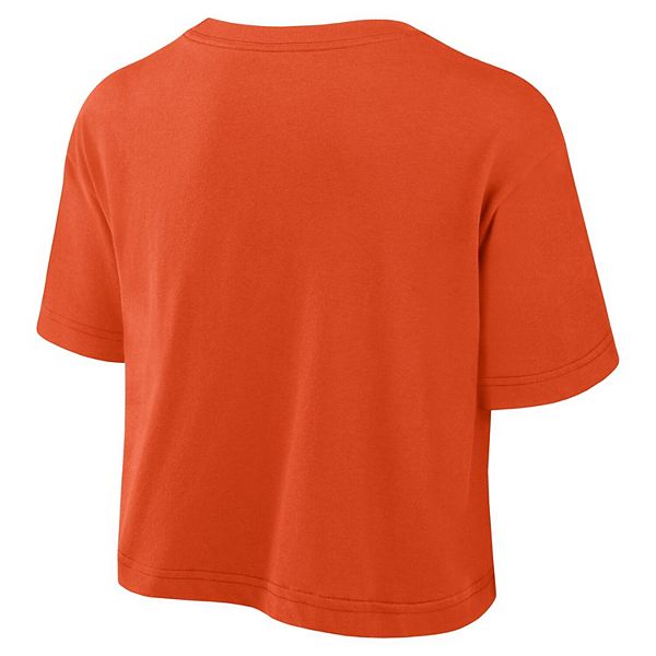 Женская оранжевая футболка cropped dri-fit clemson tigers athletic prep arch Nike — фото 4