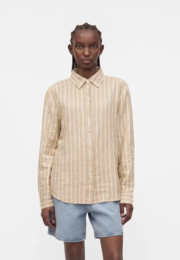 Рубашка-блуза Gap, Easy shirt button down blouse, белый/хаки