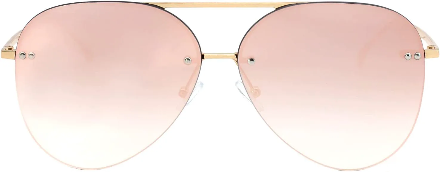 

Ретро-солнцезащитные очки-авиаторы для женщин, классические женские очки большого размера, черные линзы с градиентным зеркальным покрытием, яркие оттенки Vanolu, Blue