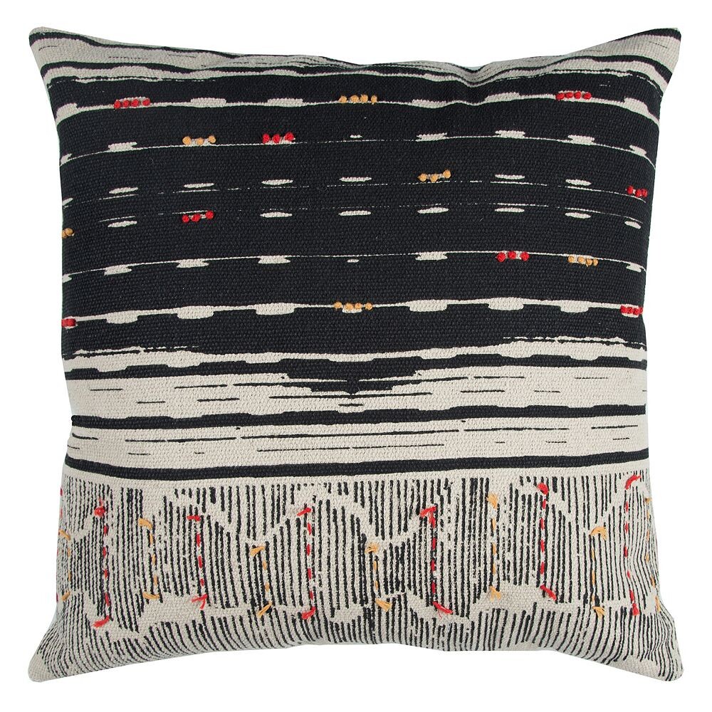 

Декоративная подушка Rizzy Home Striped Tassles II, черный
