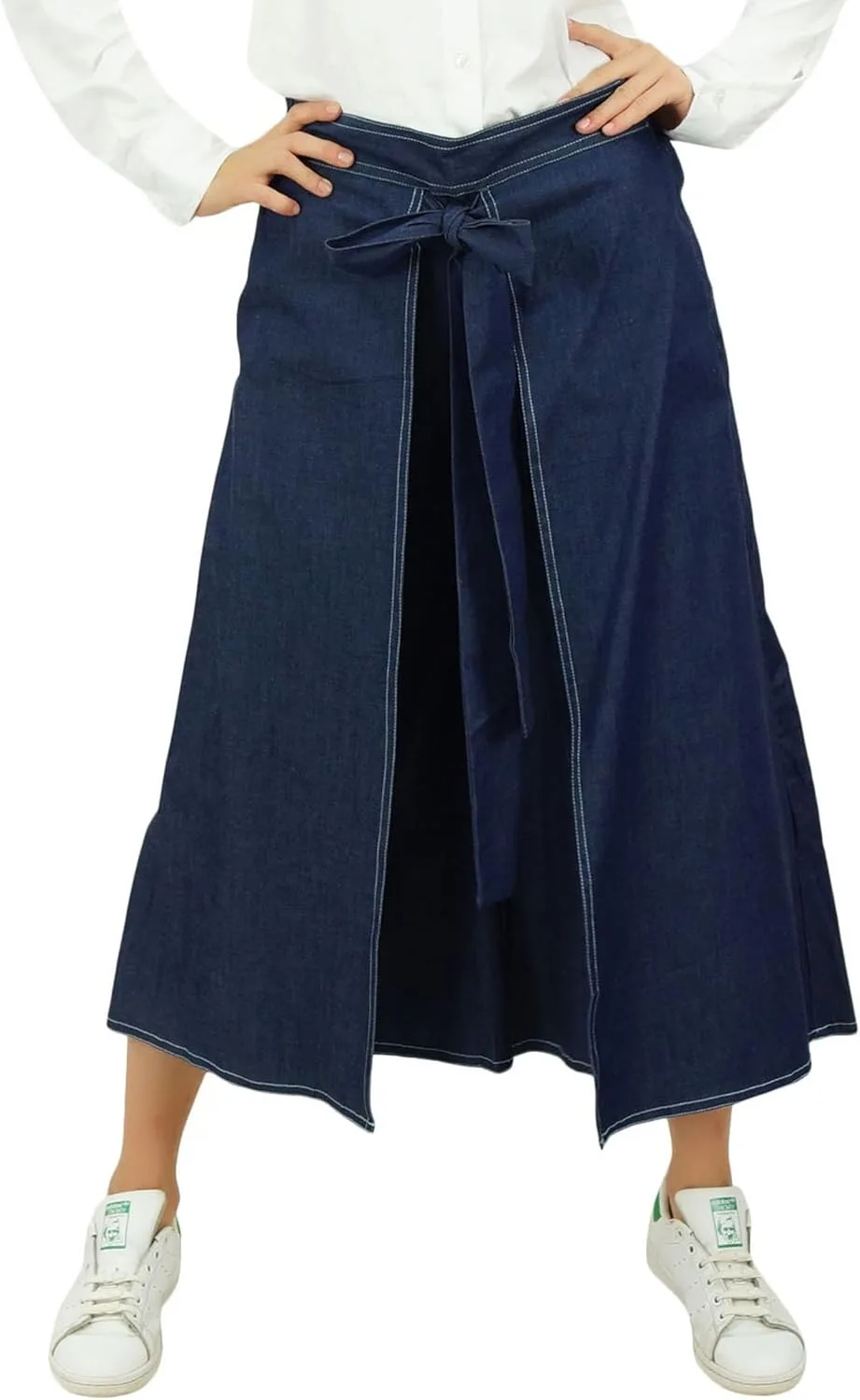 

Женские джинсовые кюлоты Bimba с эластичным поясом и узлом в стиле fisherman