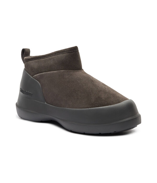 Зимние ботинки женские Moon Boot Luna замшевые короткие, серый