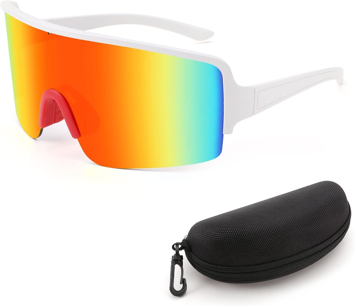 

Спортивные солнцезащитные очки Karsaer Vision, обтекаемые очки в стиле 80-х, солнцезащитные очки для софтбола и бейсбола, для бега и велоспорта, для активного отдыха на природе, Orange Mirror/White Frame