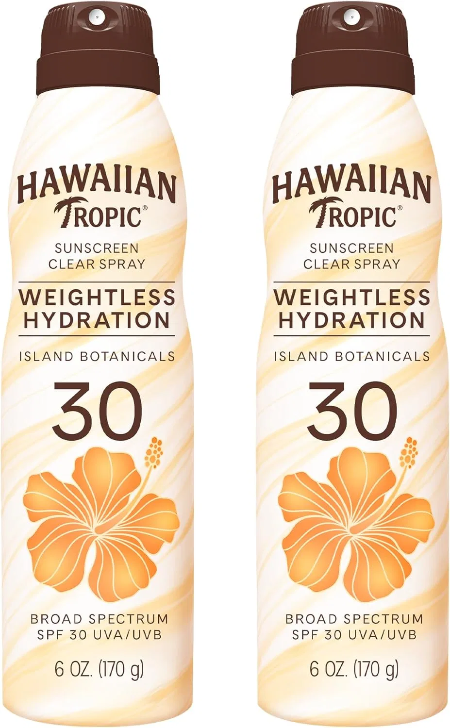 Солнцезащитный спрей Hawaiian Tropic Silk Hydration Weightless SPF 30, 6 унций, набор из 2 шт
