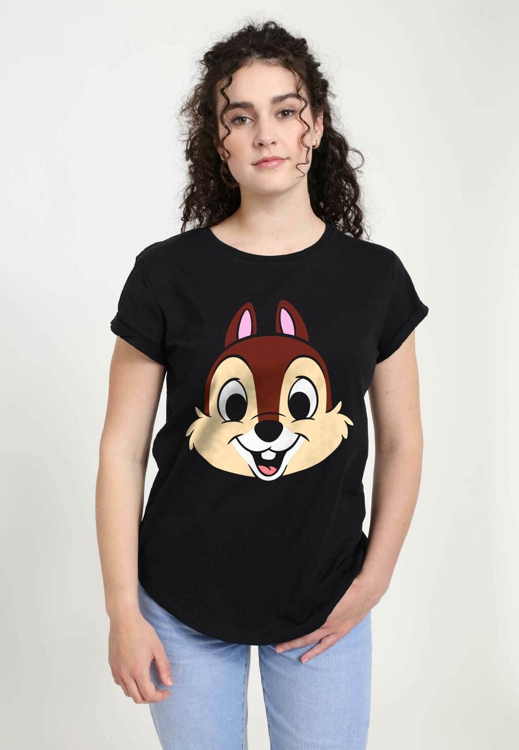 

Футболка с принтом MICKEY & FRIENDS CHIP BIG FACE Disney, черный