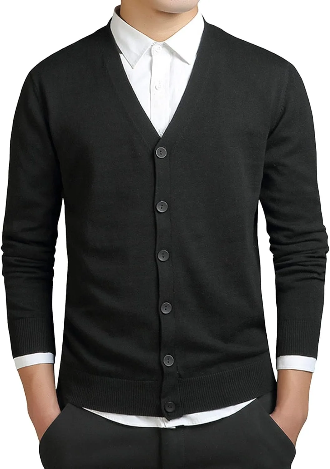 

JEsilunmaMY мужской кардиган V-образным вырезом на пуговицах легкий