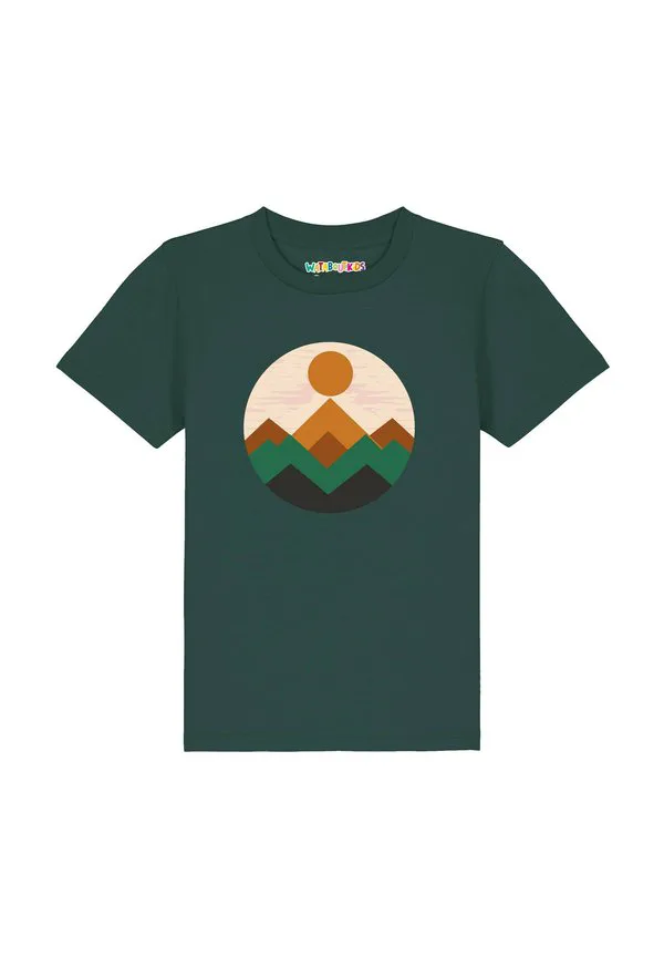 Футболка с геометрическим пейзажным принтом Watapparel, Glazed Green — фото 2