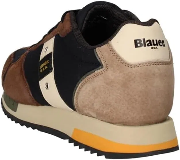 Кроссовки Blauer USA QUEENS01 Low Fashion Casual, Navy Brown Beige — фото 4
