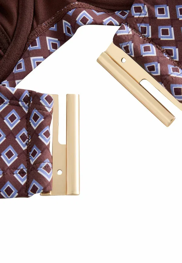 Топ для бикини Next, chocolate brown geometric, шоколадно-коричневый геометрический — фото 4