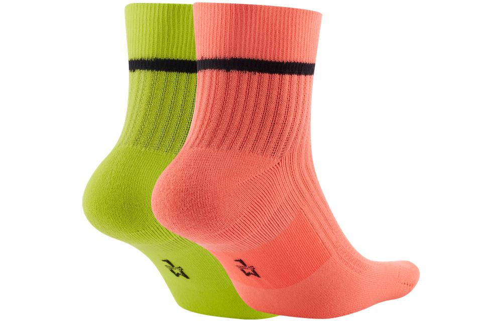Носки Mid-Calf Unisex 2 Pack Nike, 2 пары (Ярко-оранжевый+Ярко-желтый) — фото 2