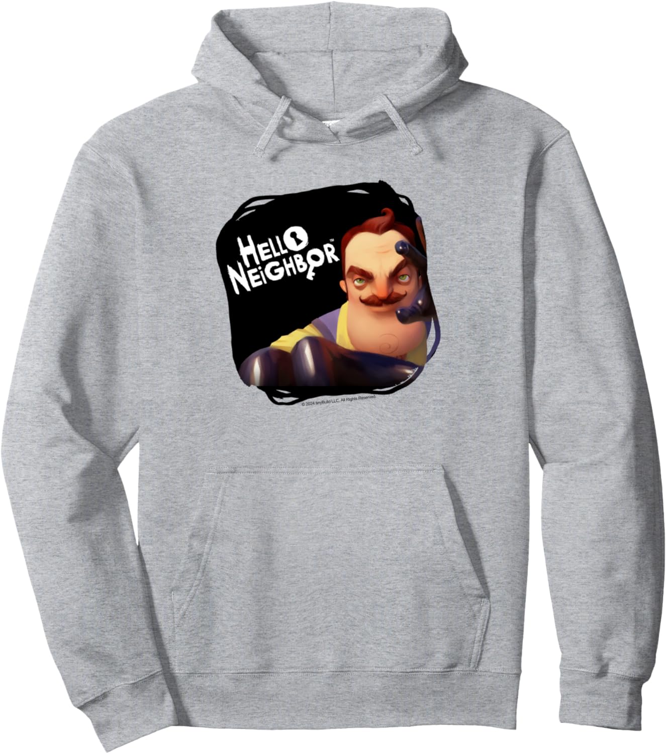 

Толстовка с дизайном, связанным с игрой Hello Neighbor, серый