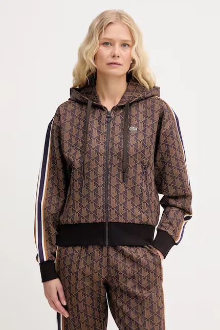 Толстовка Lacoste Монограмма, коричневая