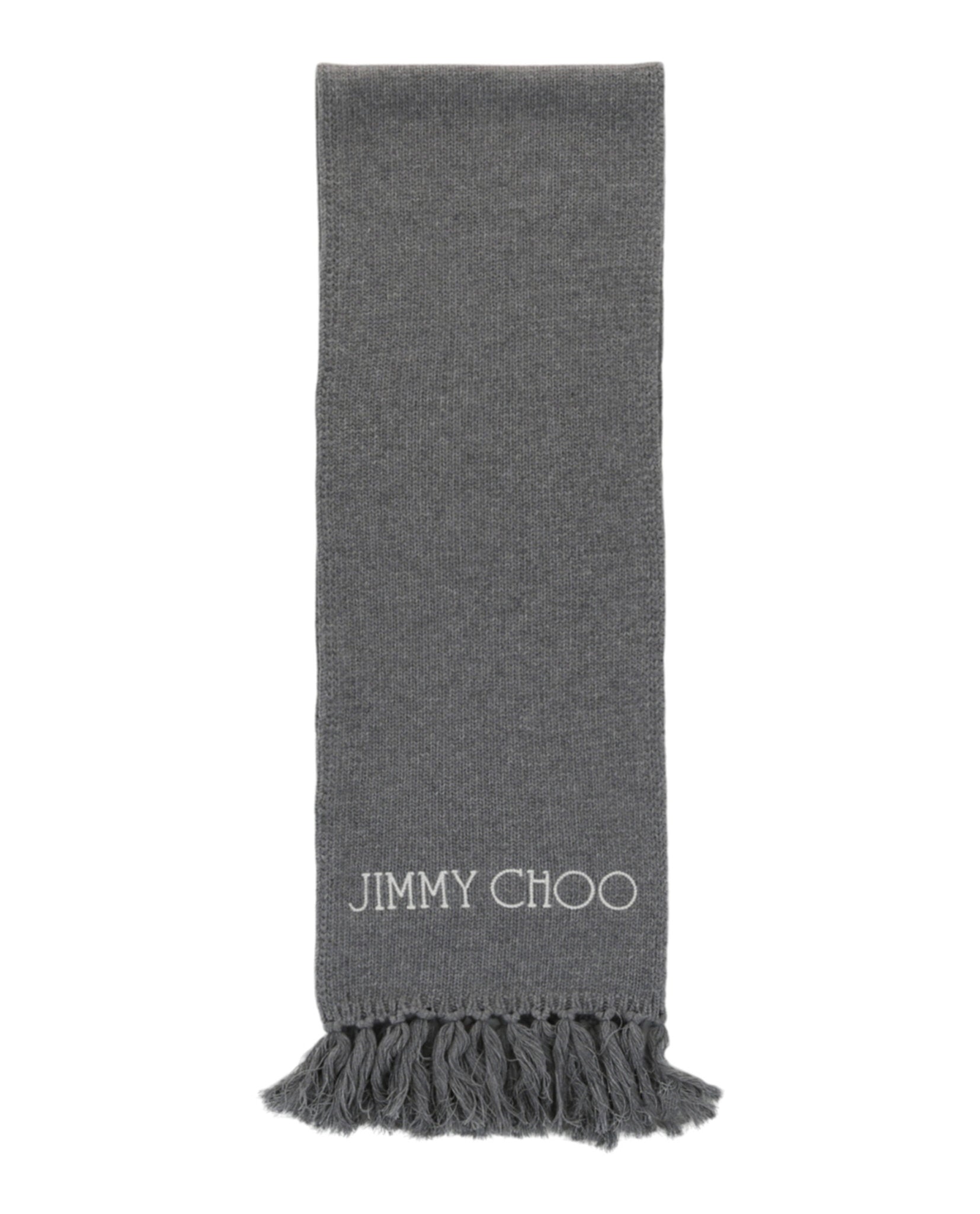 

Шерстяной шарф с логотипом Jimmy Choo, серый