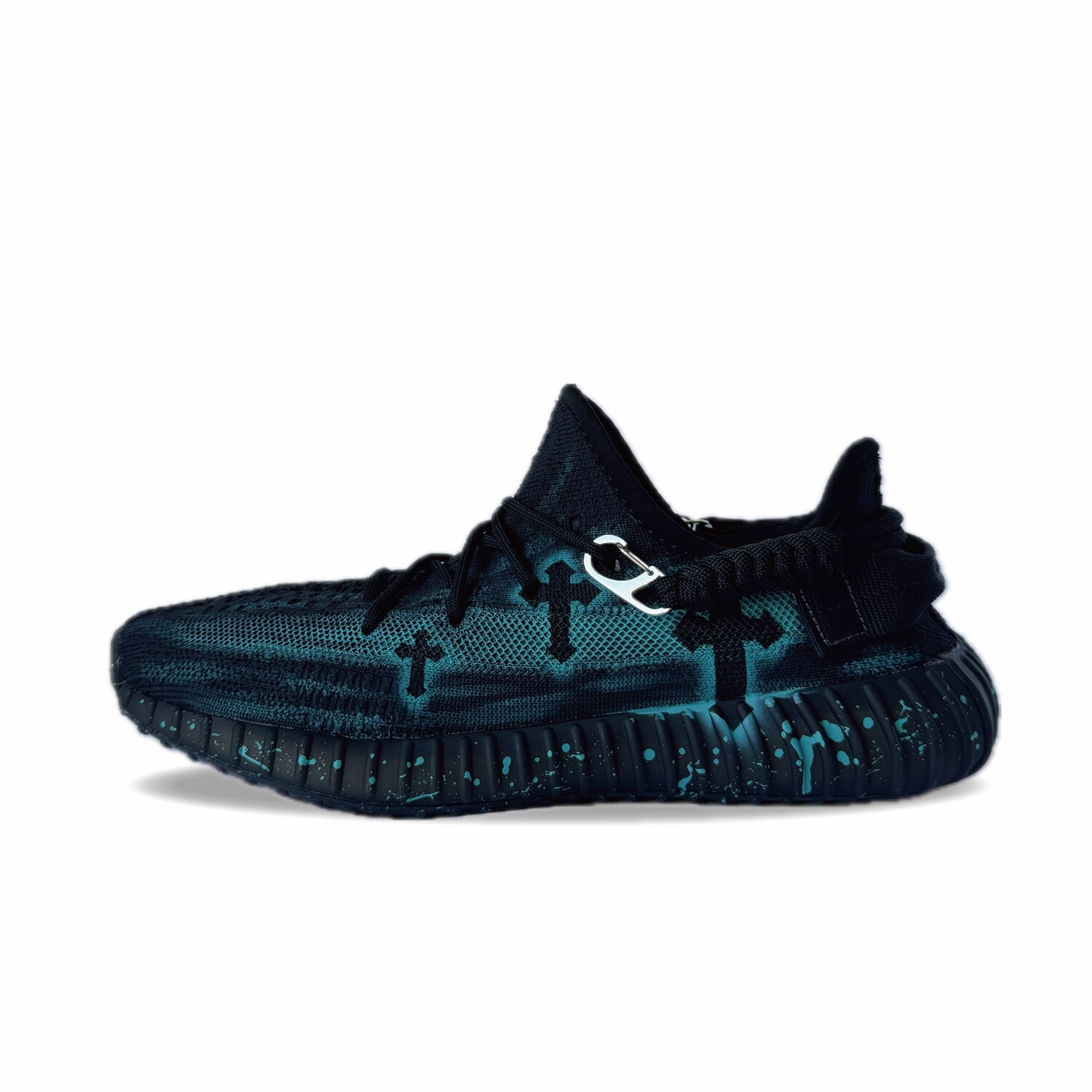 Кроссовки adidas originals Yeezy Boost 350 Lifestyle Shoes Unisex Low-top Tiffany Green/Black, черный/синий