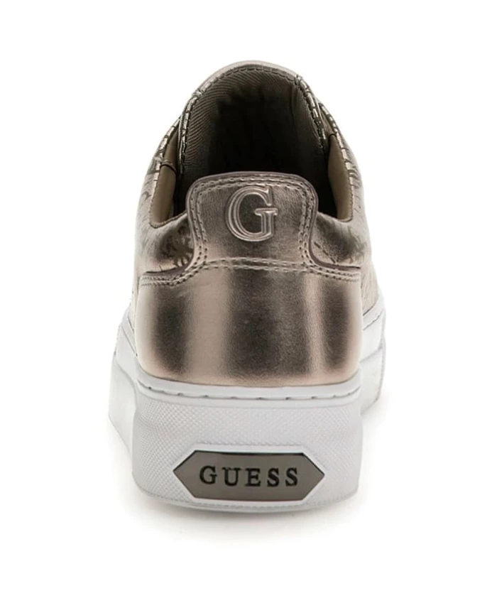 Женские кроссовки с эффектом металлик Guess, серый — фото 4