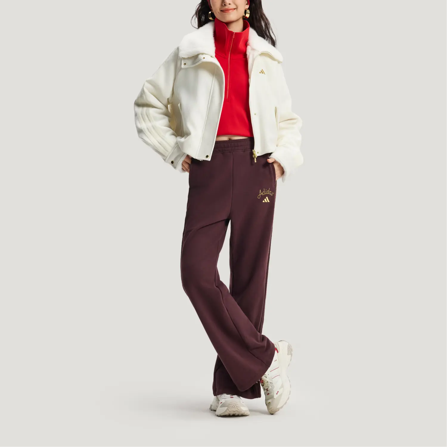 Adidas Женские куртки, нефритовые, белые, с лацканами, средней толщины, другие — фото 4