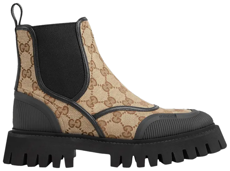 Ботинки Gucci Wmns Ankle Boot 'GG Canvas - Beige Ebony', кремовый