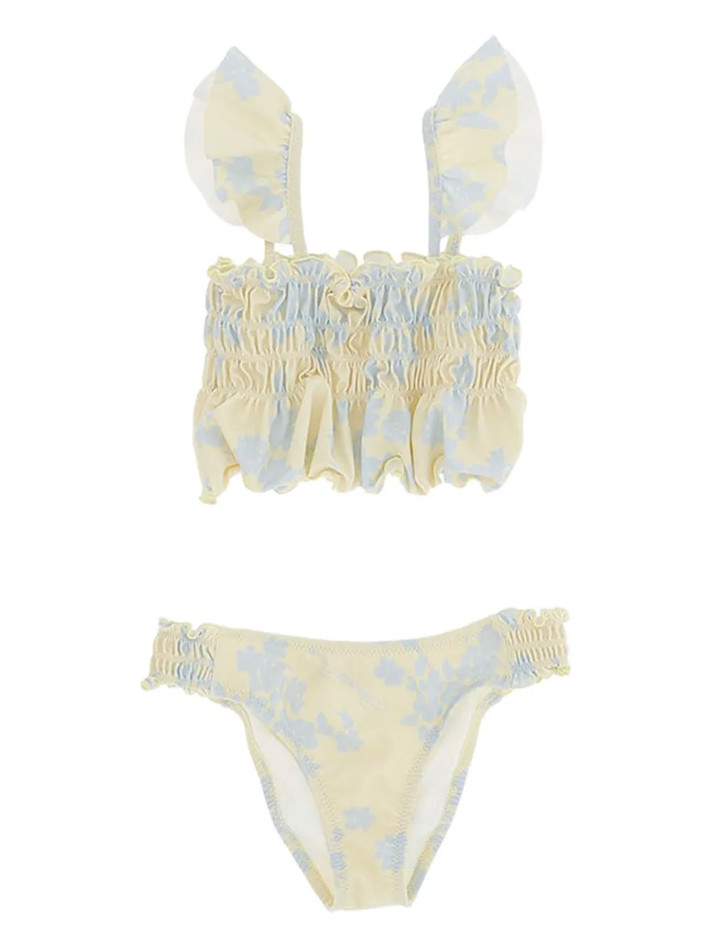 

Бикини с оборками и цветочным принтом Elisabetta Franchi Kids, белый