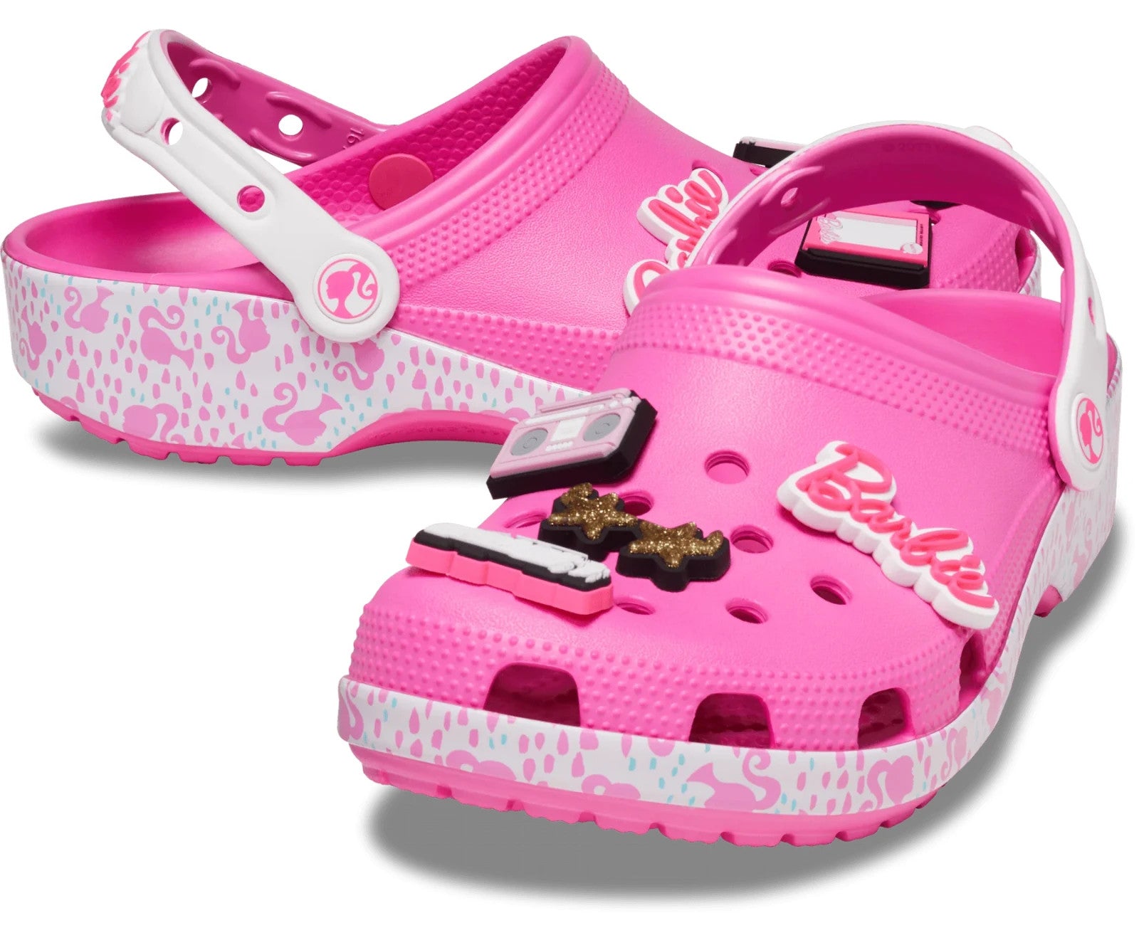 

Мужские розовые сабо Crocs Barbie Classic 208817-6QQ с ремешком на пятке, повседневные туфли DWA1576 Crocs, розовый