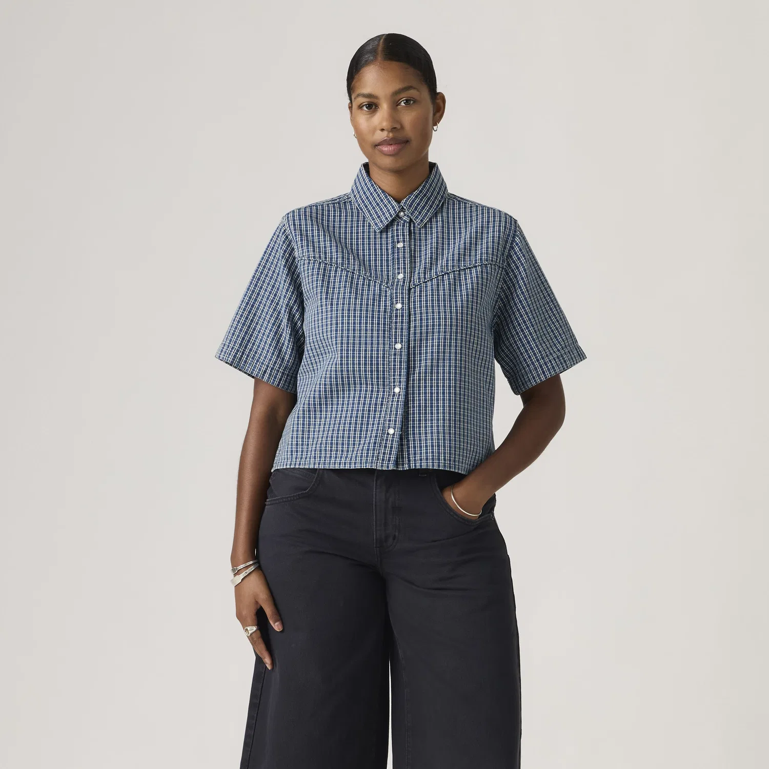 Джинсовая рубашка с коротким рукавом Logan Levi's, Medium Wash — фото 3