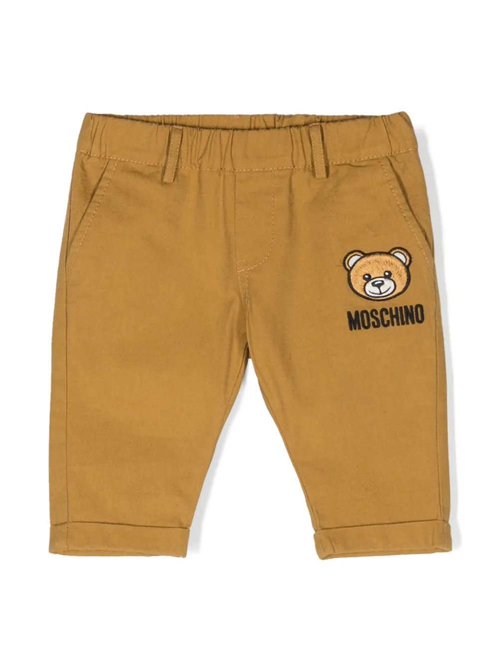 

Брюки чинос средней посадки с нашивкой Teddy Bear Moschino Kids, коричневый