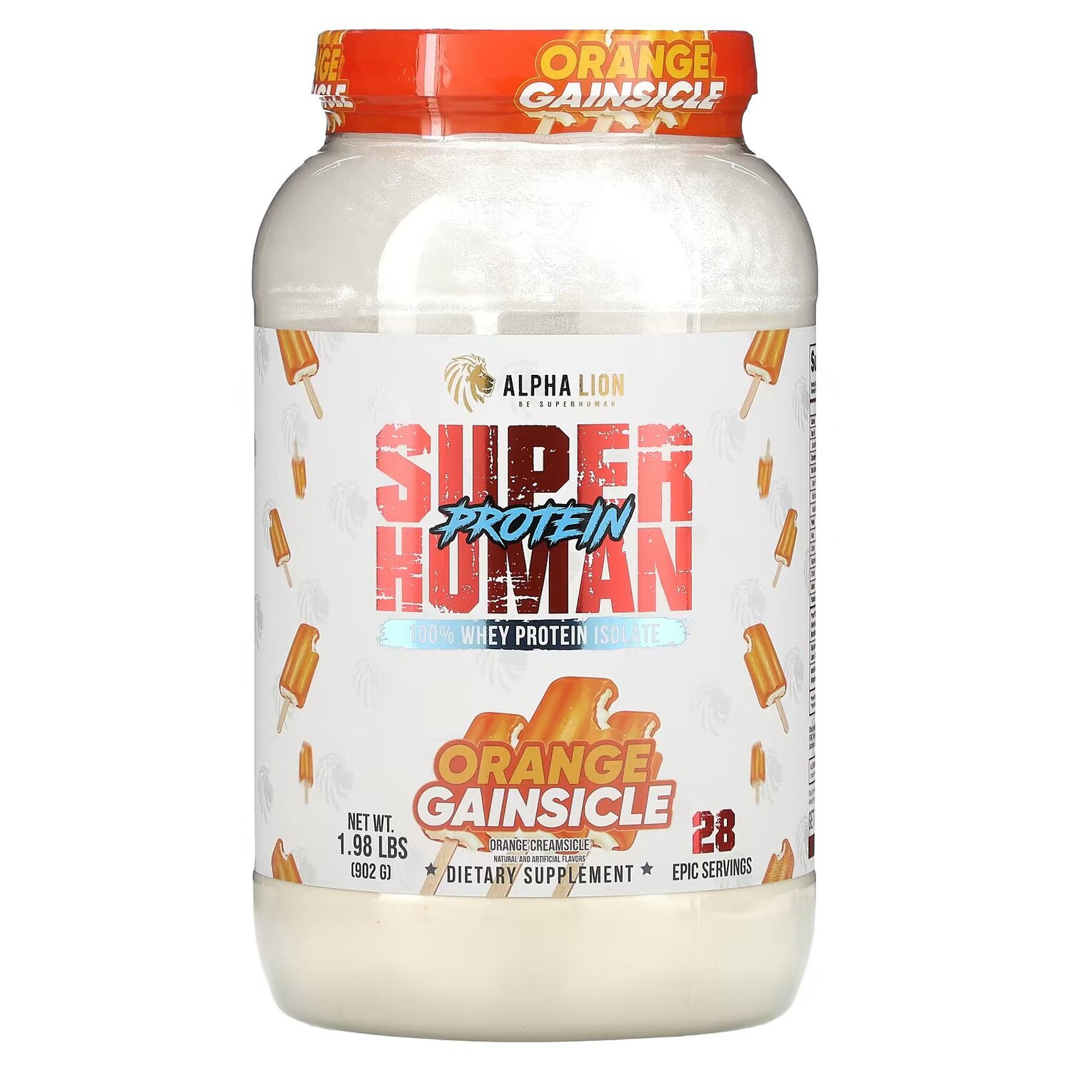 

SuperHuman Protein, Orange Gainsicle, Orange Creamsicle, 1,98 фунта (902 г) Alpha Lion