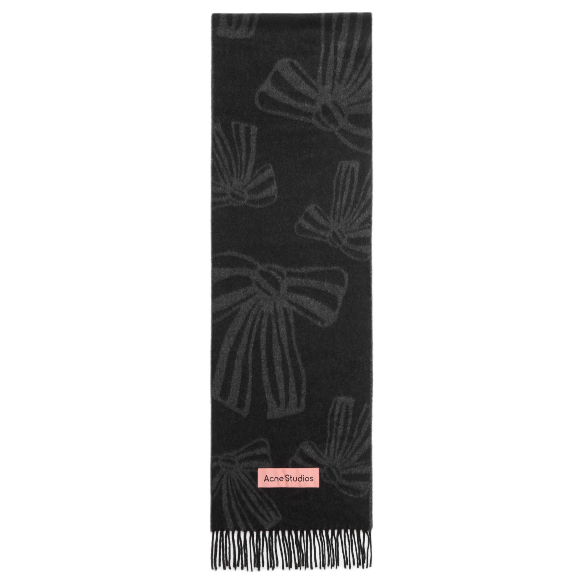 

Acne Studios Кашемировый жаккардовый шарф, Black/Gray