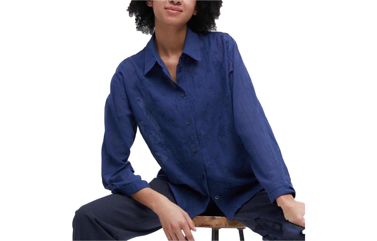 

Рубашка женская синего цвета X Ines De La Fressange Uniqlo