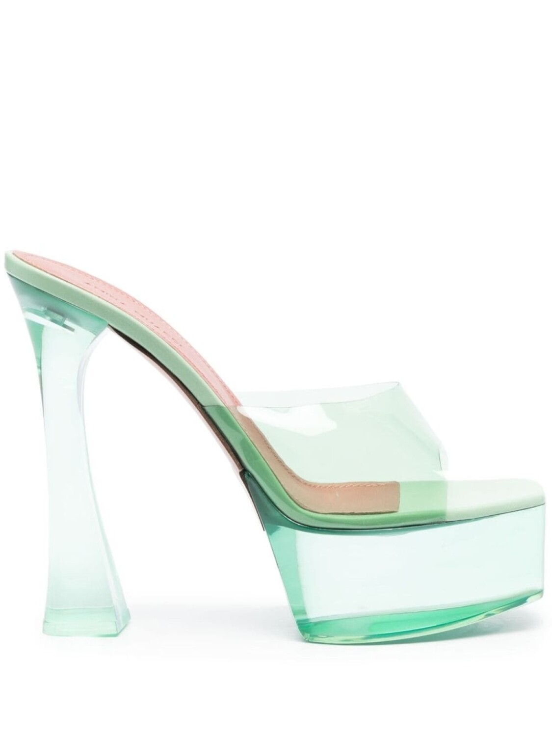 

Amina Muaddi босоножки Dalida Glass 145 на платформе, зеленый