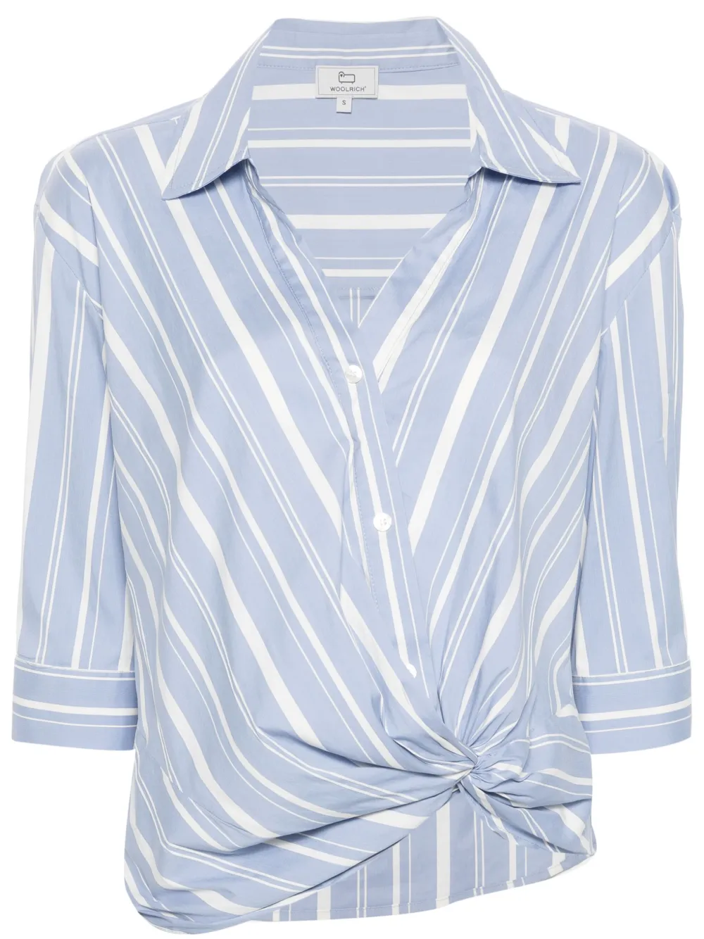 

Полосатая рубашка с драпировкой Woolrich, синий