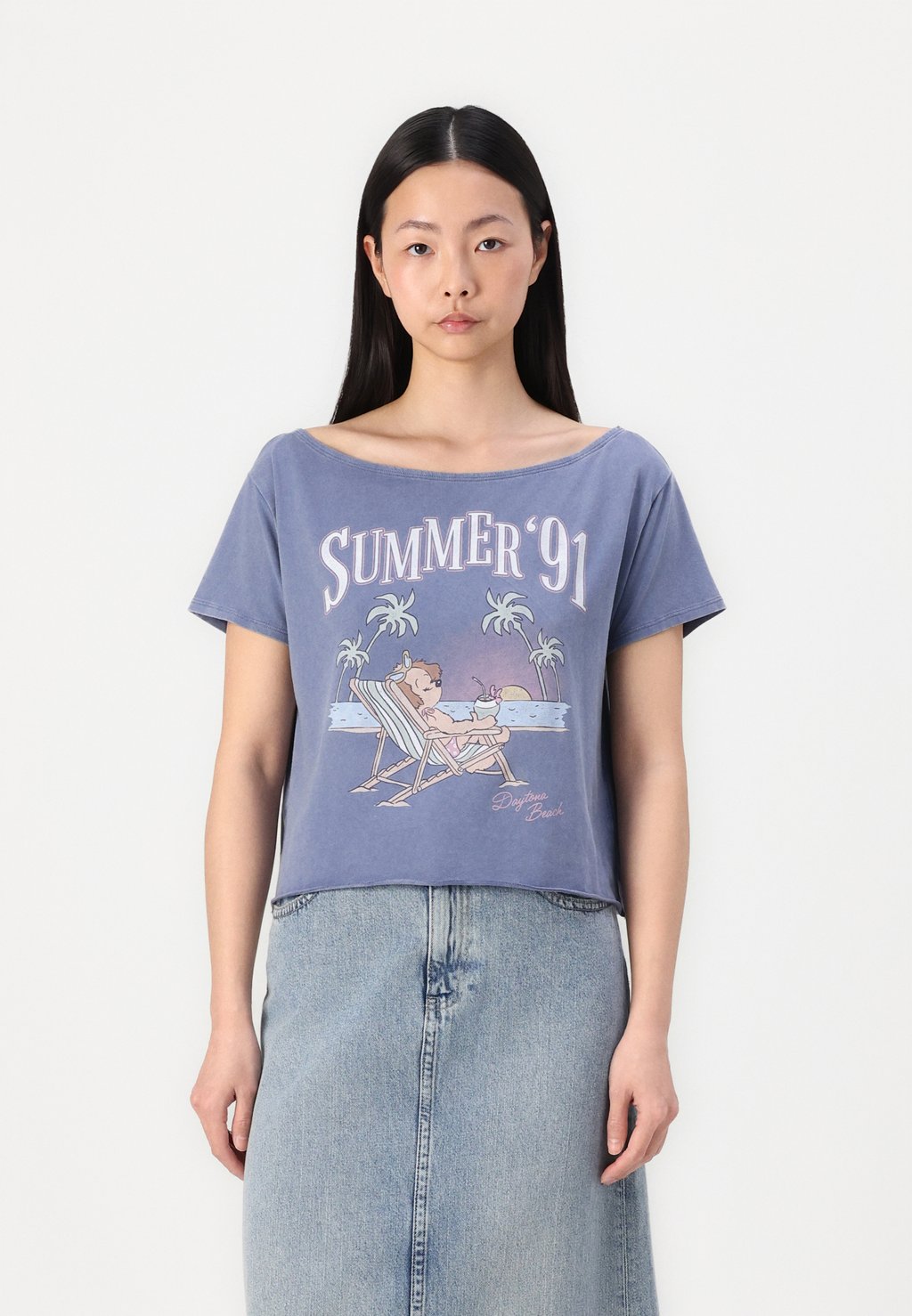

Футболка с принтом EASY Hollister Co., темно-синий