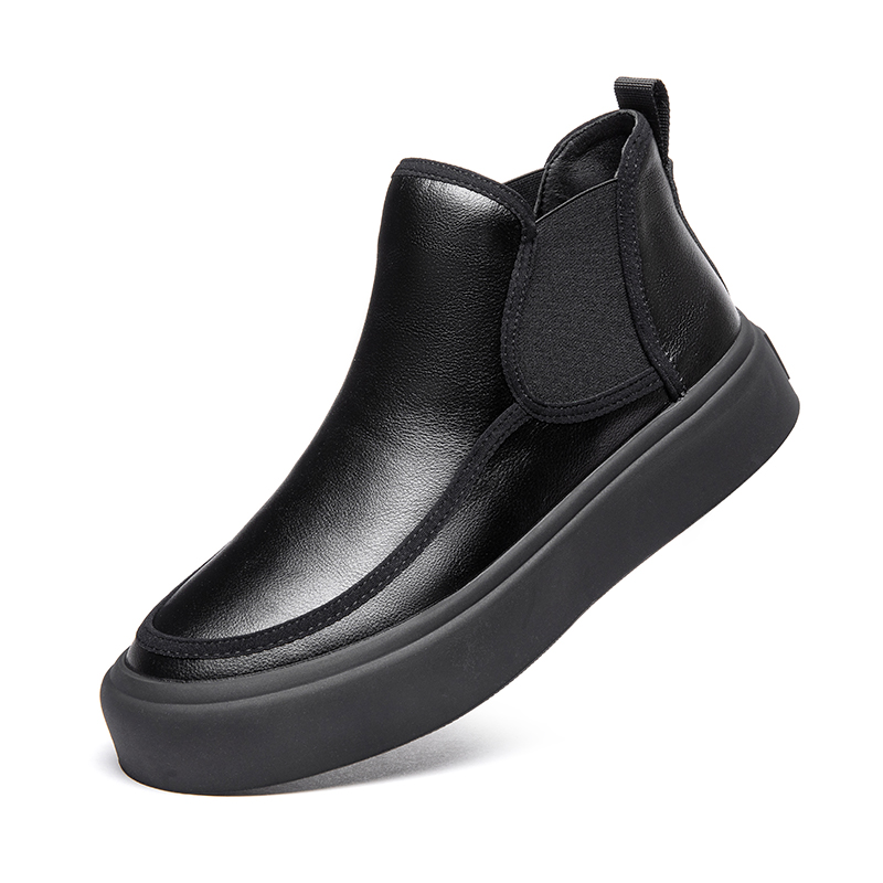 KACHILANG Мужские черные челси боуты с флисовой подкладкой, цвет Black, Fleece-Lined — фото 4