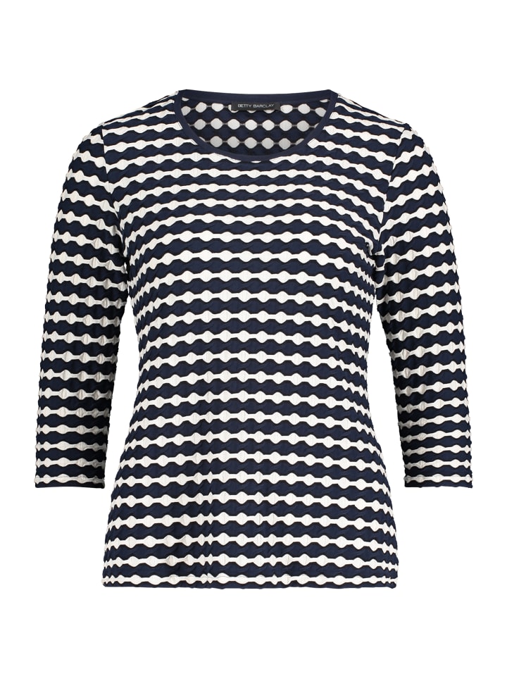 

Базовая рубашка с круглым вырезом темно-синего/белого цвета Betty Barclay