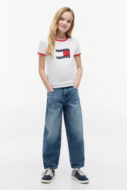 Джинсы leg Tommy Hilfiger, синий — фото 4