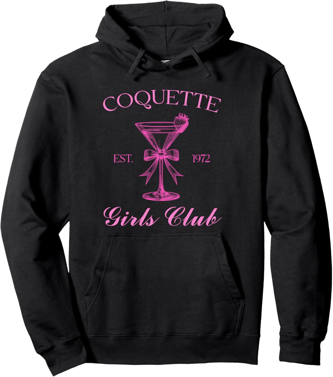 

Худи Coquette Girls Club Ribbon Pink Strawberry Martini Glass Coquette Aesthetic Tees Nyc, черный