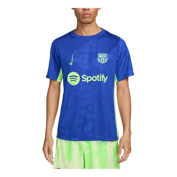 

Спортивная футболка dri-fit f.c. barcelona academy pro third football pre-match jersey 'royal lime' Nike, синий