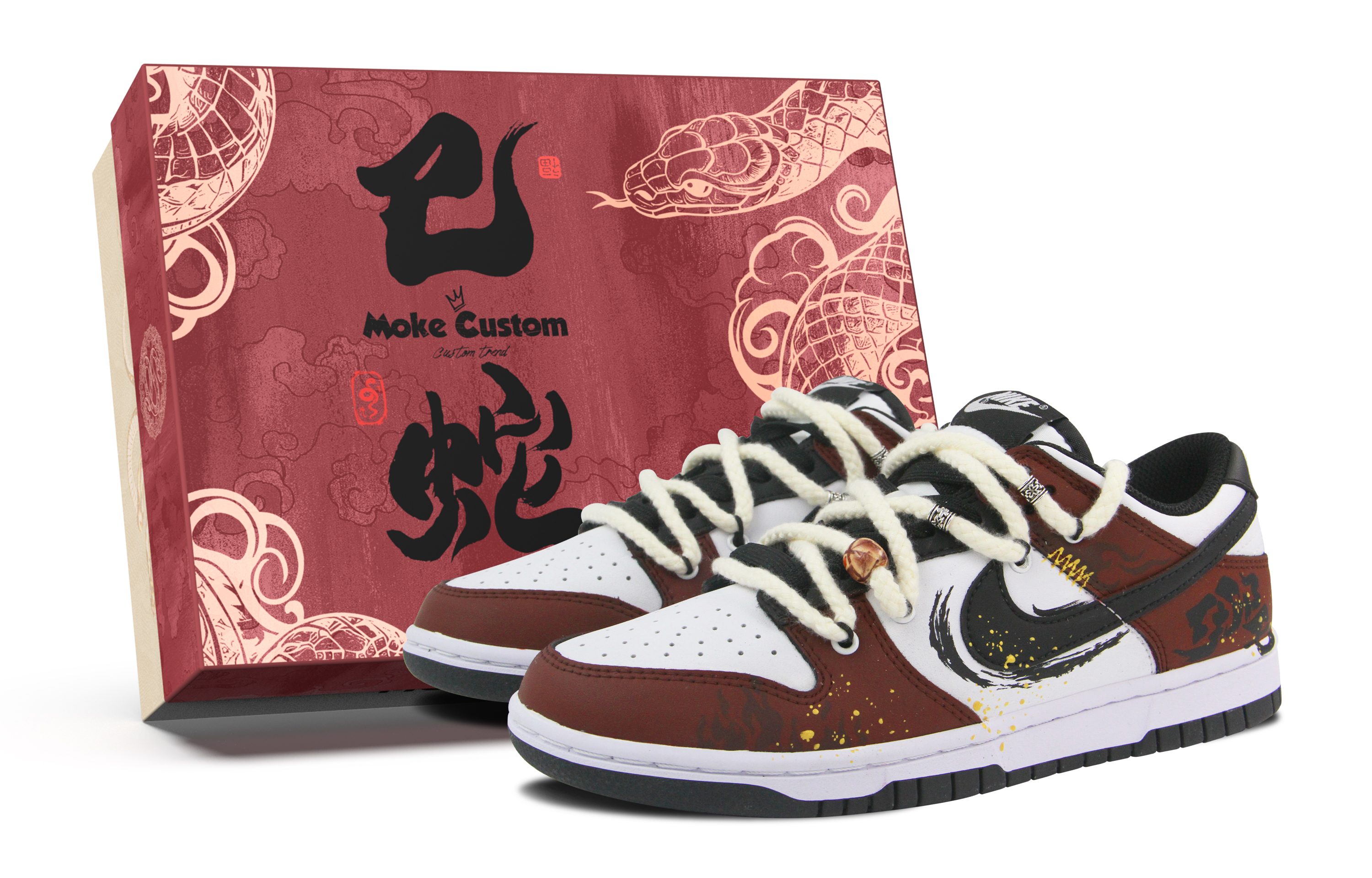 

Nike Кроссовки для скейтбординга Dunk Low Top, мужские, белые, красные