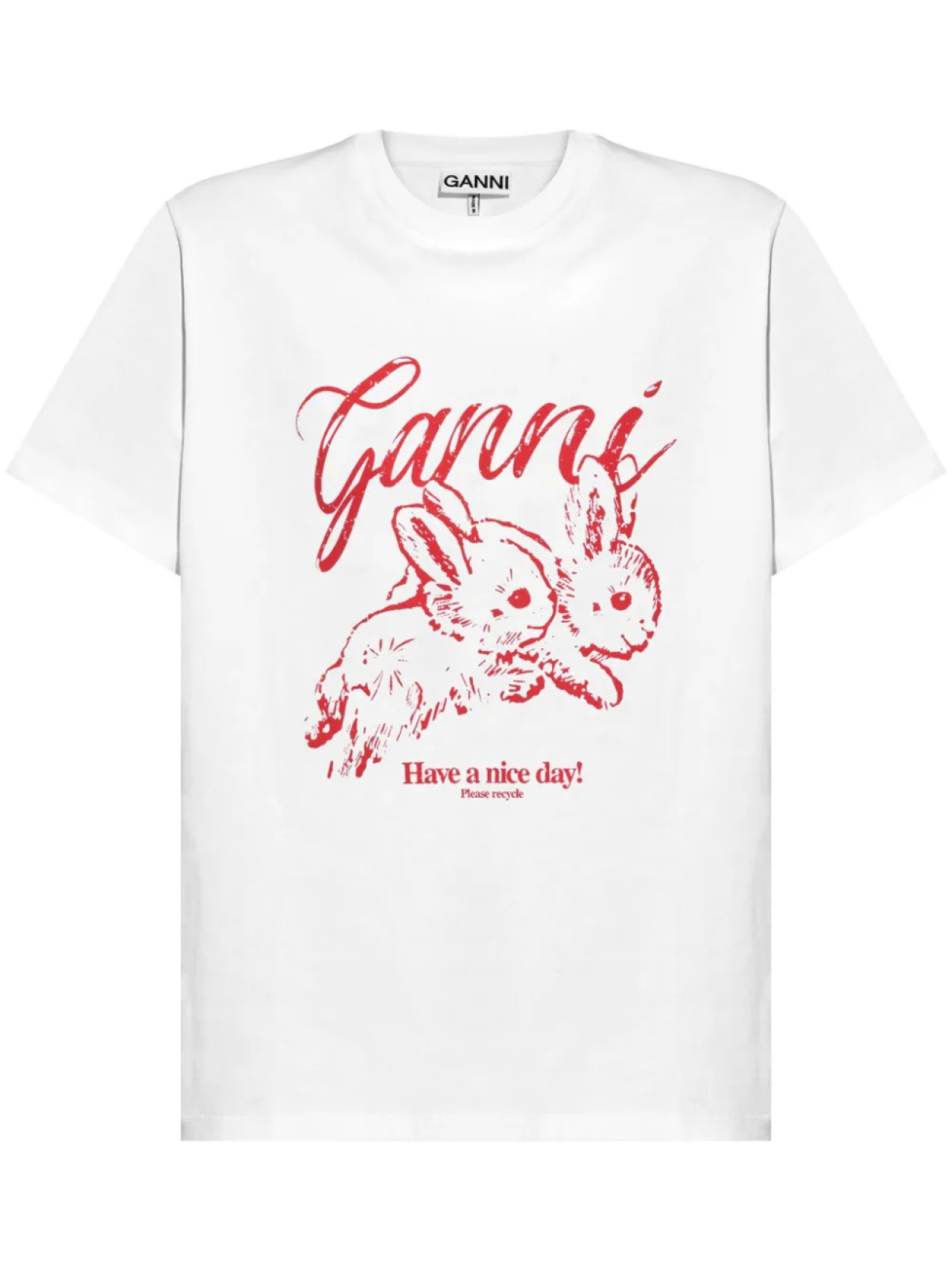 

Футболка с логотипом GANNI, белый