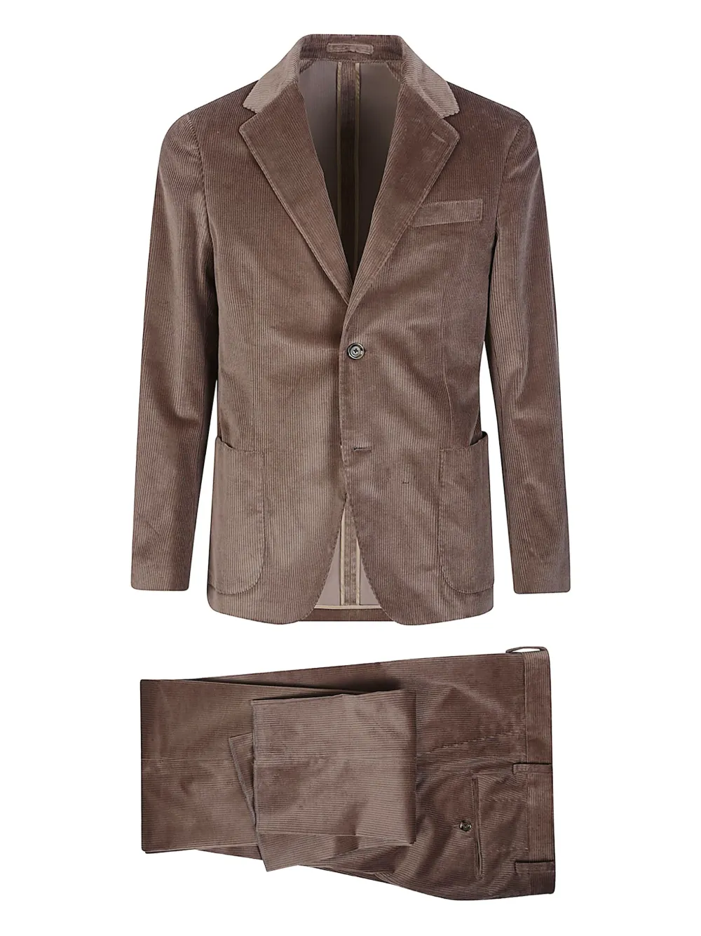 

Вельветовый однобортный костюм Lardini, нейтральный